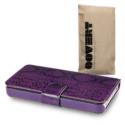 Snake Skin Book mobilväska till Apple iPhone 4S/4 (Lila)