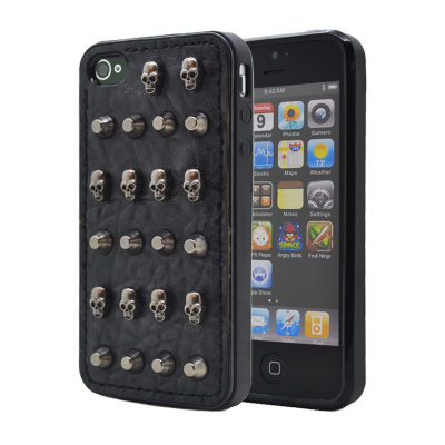 Studded leather pattern FlexiSkal till Apple iPhone 4S/4