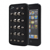 Studded leather pattern FlexiSkal till Apple iPhone 4S/4 (Point Mountains)