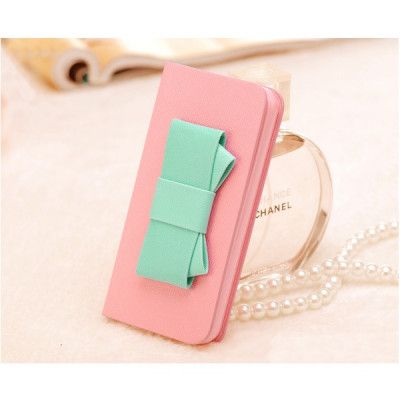 Sweet Hybrid Bow Plånboksfodral till Apple iPhone 4S / 4 (Rosa)