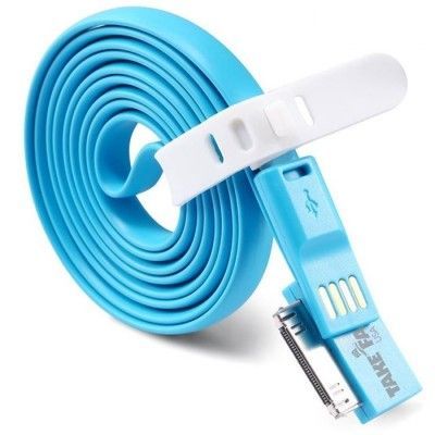 TakeFans trasselfri USB laddningskabel till iPhone 4/4S (Blå)