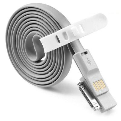 TakeFans trasselfri USB laddningskabel till iPhone 4/4s (Grå)