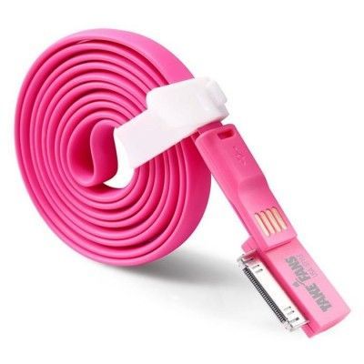 TakeFans trasselfri USB laddningskabel till iPhone 4/4S (Magenta)