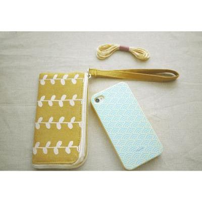 Väska med vackert motiv till mobiler (GUL)