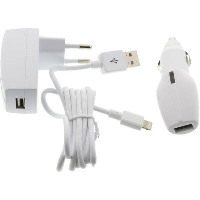 Strömadapter kit, cigguttag 12/24V till 5V 1A - Vit