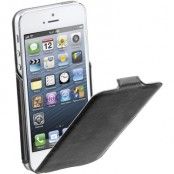CellularLine Flap flat konstläderfodral för iPhone 5, snäpp-lås, svart