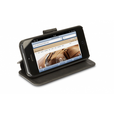 Dbramante1928 Copenhagen Plånboksfodral i äkta läder till iPhone 5/5S - Svart