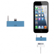 30 pin till lightning 3.5mm audio adapter till iPhone 5S/5 (Blå)
