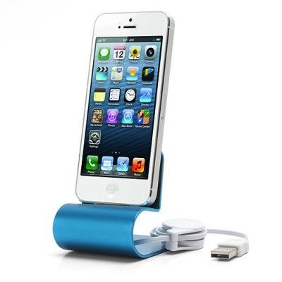 Dockningsstation till iPhone 5/5s/5c (Blå)