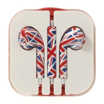 Earpods med volymkontroll & Mic till iPhone 5/5s (Union Jack)