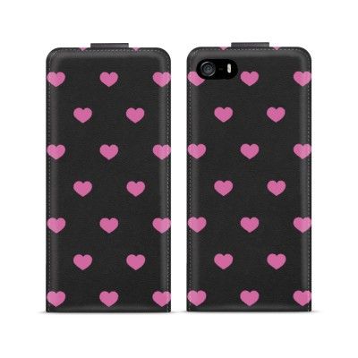 Flipfodral till iPhone 5/5S - Lila Hjärtan