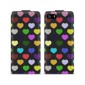 Flipfodral till iPhone 5/5S - Multicolored Hearts