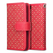 Floral ETCH Plånboksfodral till iPhone 5/5S - Röd