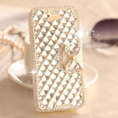 Bling Bling Plånboksfodral till iPhone 5S/5 - Vit