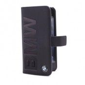 BMW Äkta läder plånboksfodral till iPhone 5/5S - Svart