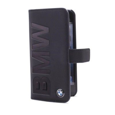 BMW Äkta läder plånboksfodral till iPhone 5/5S - Svart