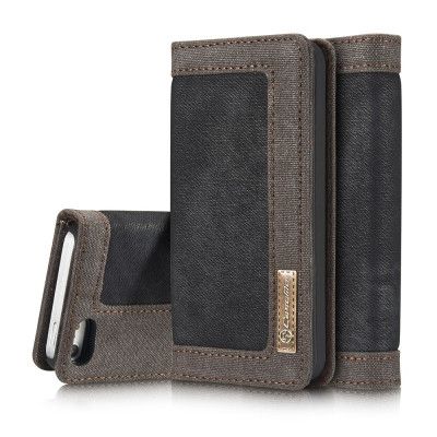 Caseme Canvas Plånboksfodral till iPhone 5/5S/SE - Svart