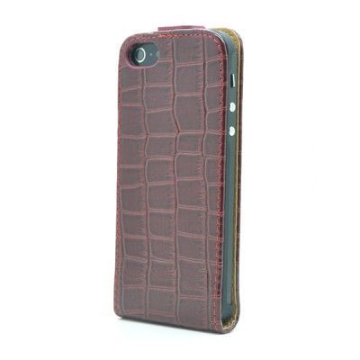 Croco Flip mobilväska till Apple iPhone 5/5S/SE (Brun)