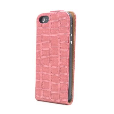 Croco Flip mobilväska till Apple iPhone 5/5S/SE (Rosa)