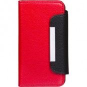 Deltaco plånboksfodral av äkta läder för iPhone 5 - röd/Svart