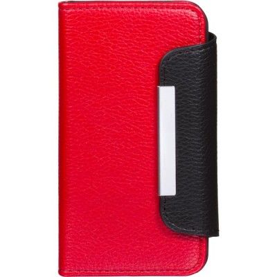 Deltaco plånboksfodral av äkta läder för iPhone 5 - röd/Svart