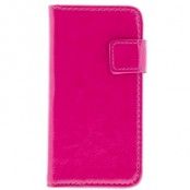 Deltaco plånboksfodral av konstläder för iPhone 5 - Rosa/Svart