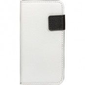 Deltaco plånboksfodral av konstläder för iPhone 5 - Vit/Svart