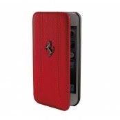 Ferrari Äkta läder mobilfodral till iPhone 5/5S - Röd