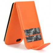 Flip mobilväska till iPhone 5S/5 med plats för 2st kort (Orange)