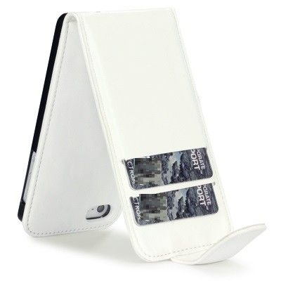 Flip mobilväska till Apple iPhone 5/5S/SE med plats för 2st kort (Vit)