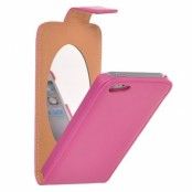 Flip mobilväska till Apple iPhone 5/5S/SE med spegel (Rosa)