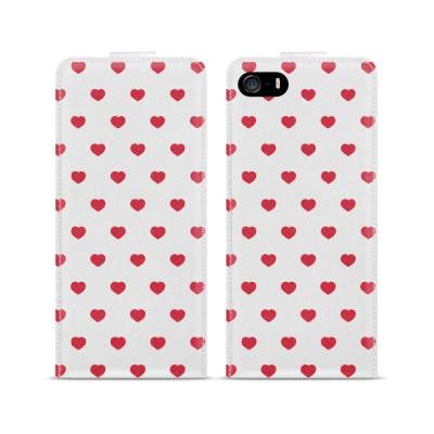 Flipfodral till iPhone 5/5S - Röda Hjärtan