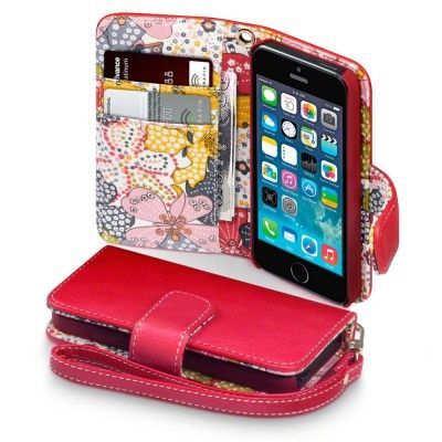 Floral Lily Plånboksfodral till Apple iPhone 5/5S/SE - Röd