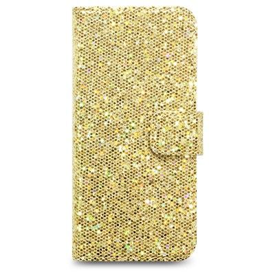 Glitter Book mobilväska till Apple iPhone 5S/5 (Guld)