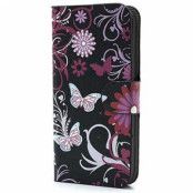 iPhone 5 / 5S / SE Plånbok Fodral - Fjärilar / Blommor