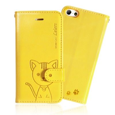 Leiers Domi Cat Plånboksfodral till iPhone 5/5S - Gul