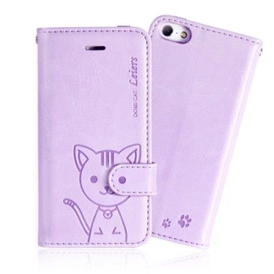 Leiers Domi Cat Plånboksfodral till iPhone 5/5S - Lila
