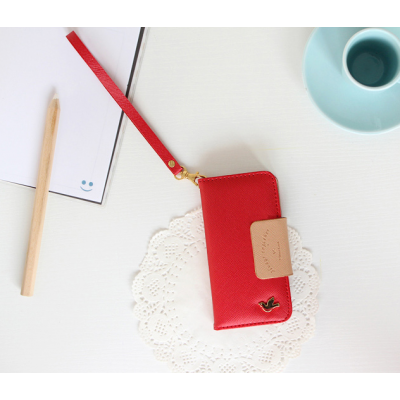 Metallic Bird Plånboksfodral till iPhone 5S/5 - Röd