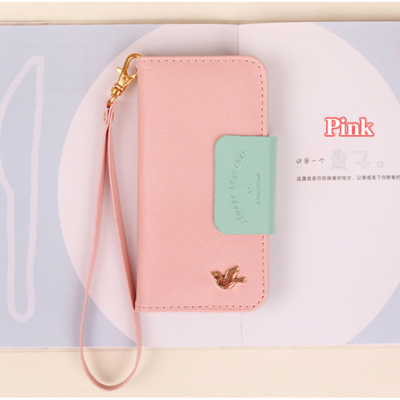 Metallic Bird Plånboksfodral till iPhone 5S/5 - Rosa