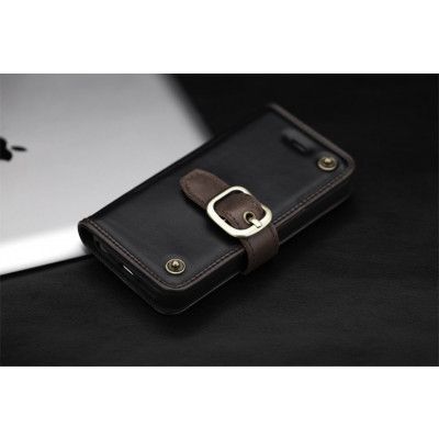 ROCK Äkta Wander Fodral till Apple iPhone 5/5S/SE (Svart)