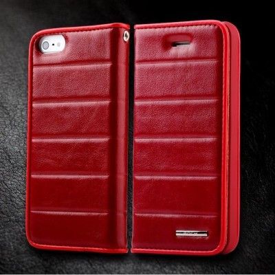 Rock Elite Series Flip väska till Apple iPhone 5S/5 (Röd)