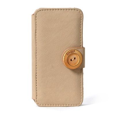 SNUGGS iPhone 5/5s Booklet Beige Mocca Ull på insidan