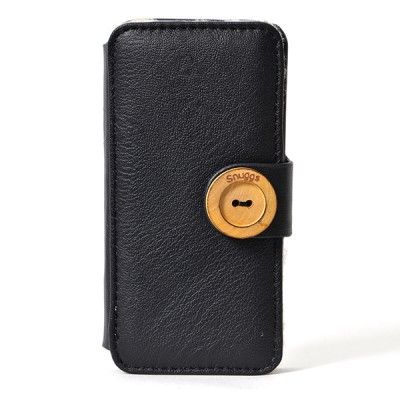 SNUGGS iPhone 5/5s Booklet Svart Mocca Ull på insidan