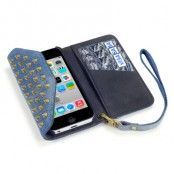 Studded Rock Chic Plånboksfodral till Apple iPhone 5S/5 (Denim)