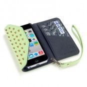 Studded Rock Chic Plånboksfodral till Apple iPhone 5S/5 (Mint)