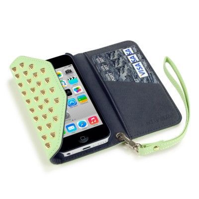 Studded Rock Chic Plånboksfodral till Apple iPhone 5S/5 (Mint)