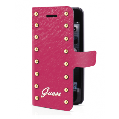 Guess iPhone 5/5S Studded Booklet - Magenta