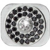Home-knapp med strass (iPhone 5) - Silver med svart strass