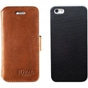 iDeal Magnet Wallet, plånboksfodral i konstläder för iPhone 5/5s, brun