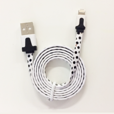 Lightning till USB kabel-vitprickig